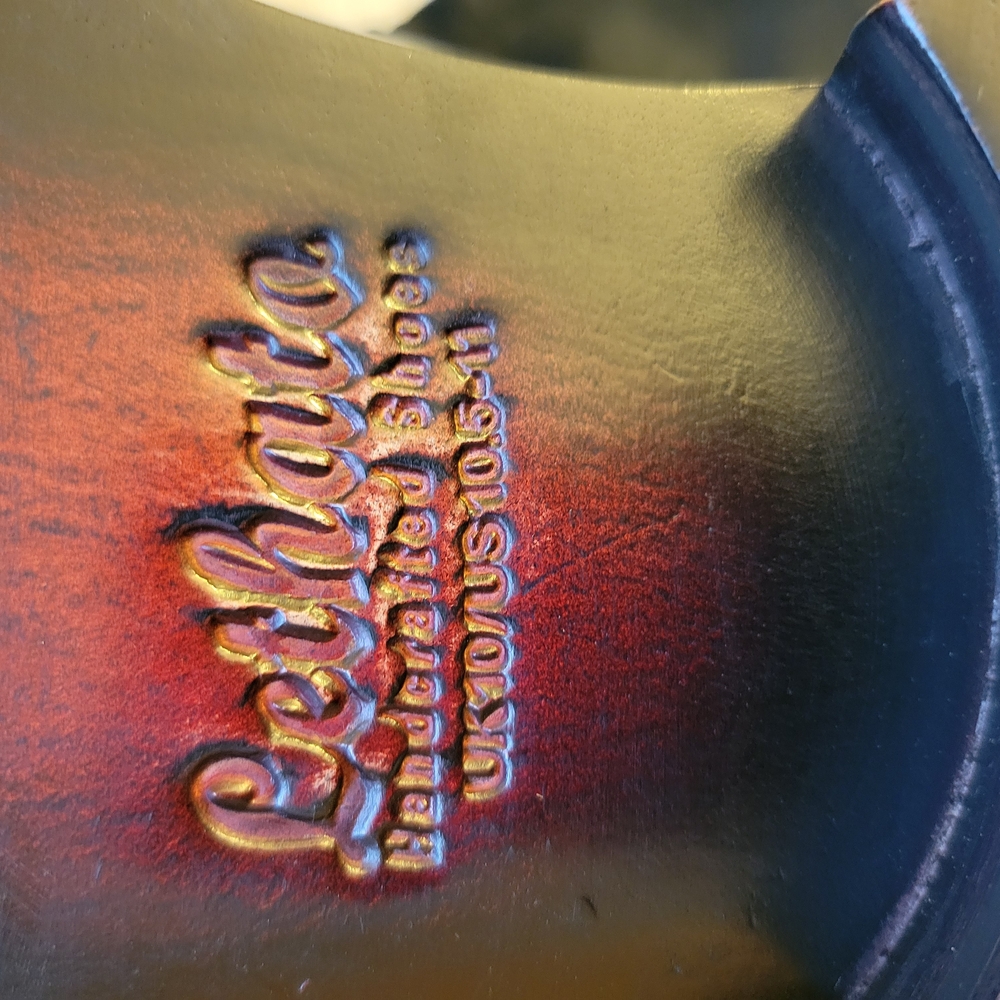 Men's Blue Leather Dress Shoes - Picture 4 of 9